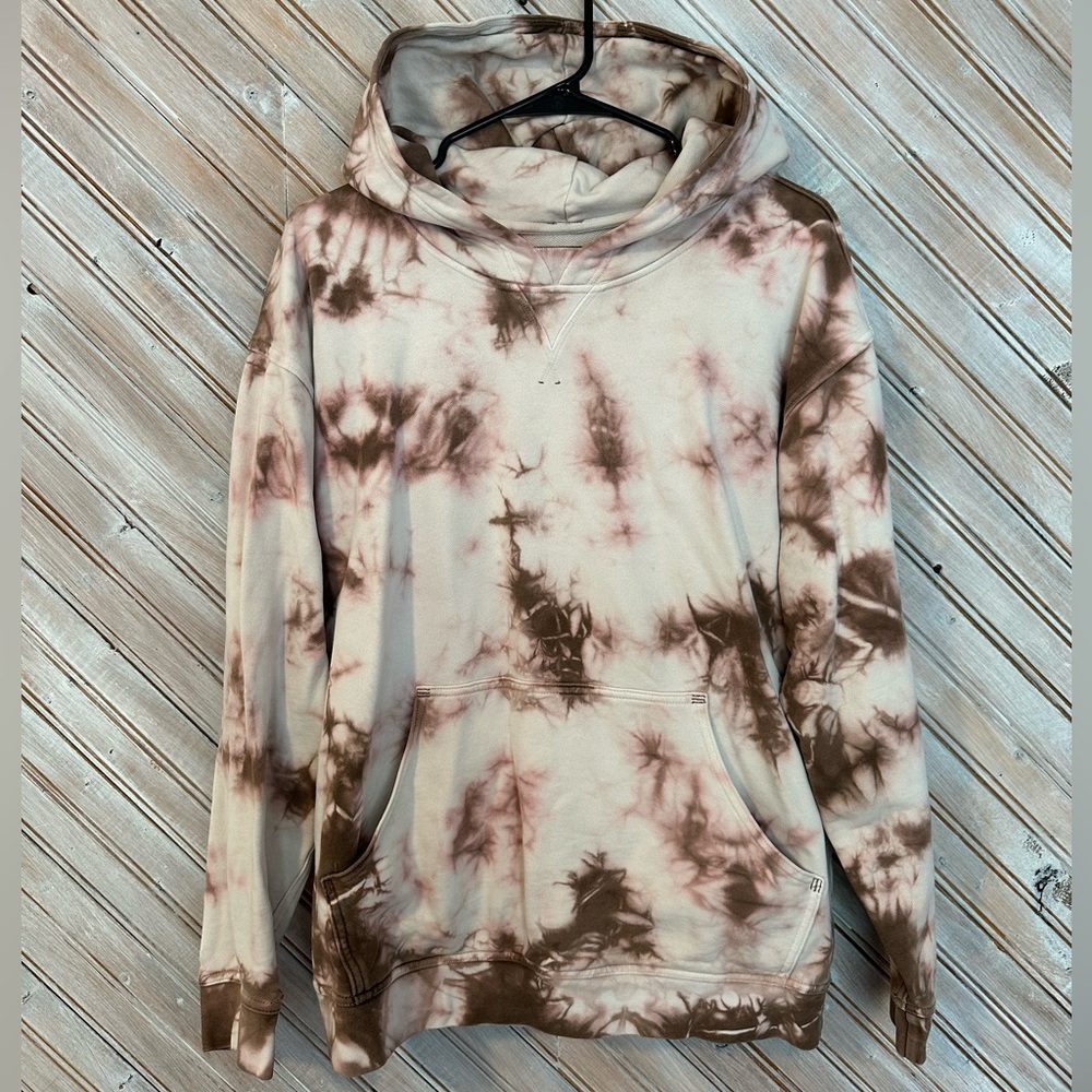 lululemon athletica Pink & Brown Tie-Dye Hoodie Sweater Athleisure Thick